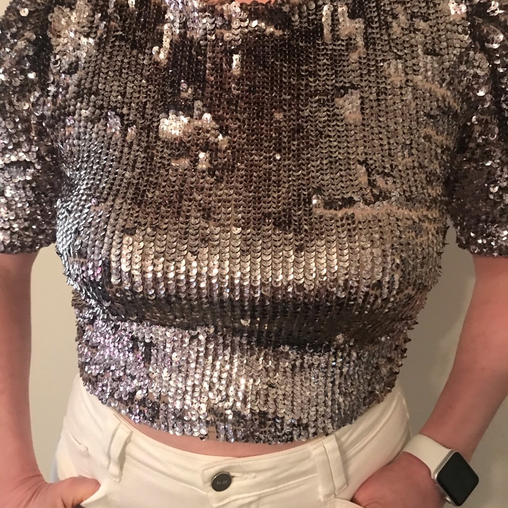 Free People silver sequence backless top - Picture 5 of 7